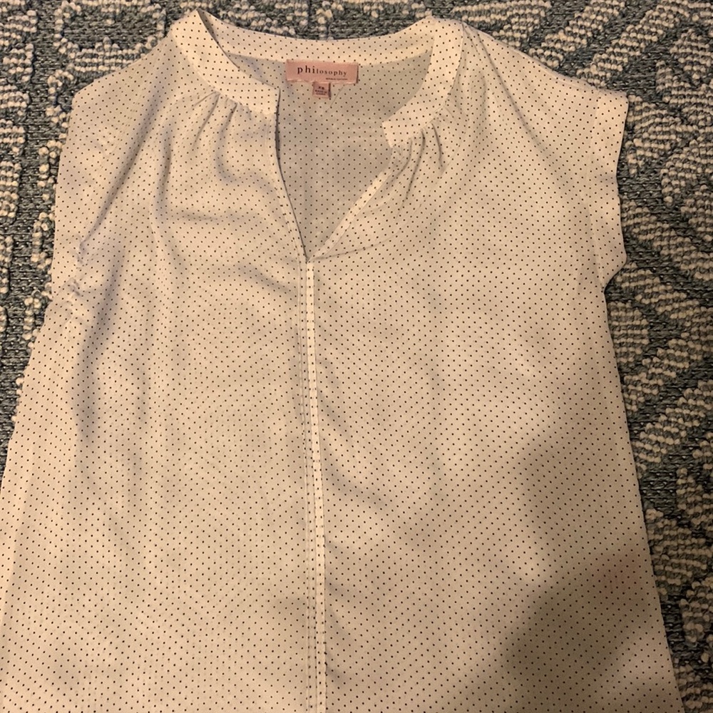 Philosophy blouse, White polka dot, Extra Small, Brand new condition